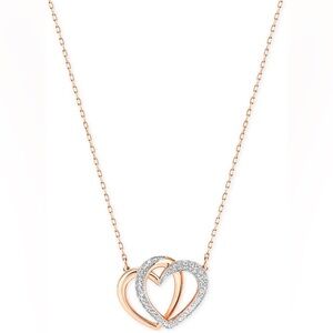 Swarovski Rose Gold and Silver Heart Necklace